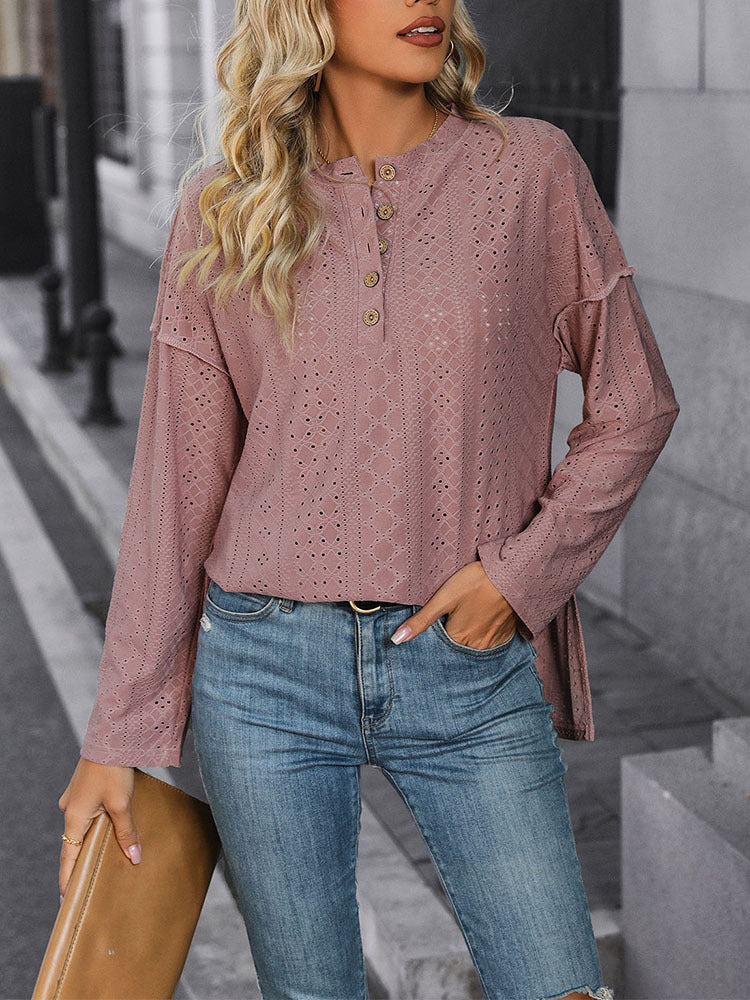 Women Crochet Round Neck Top