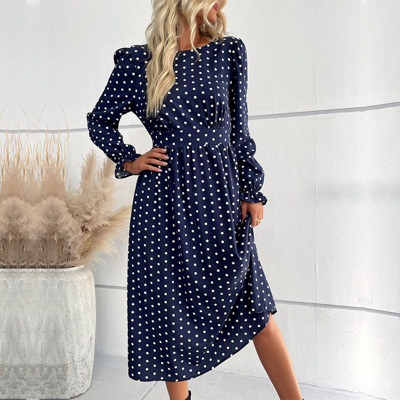 Blue Midi Polyester Dress