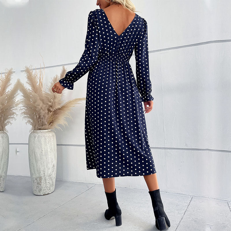 Blue Midi Polyester Dress