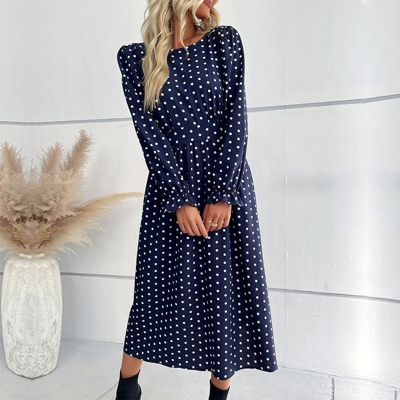Blue Midi Polyester Dress