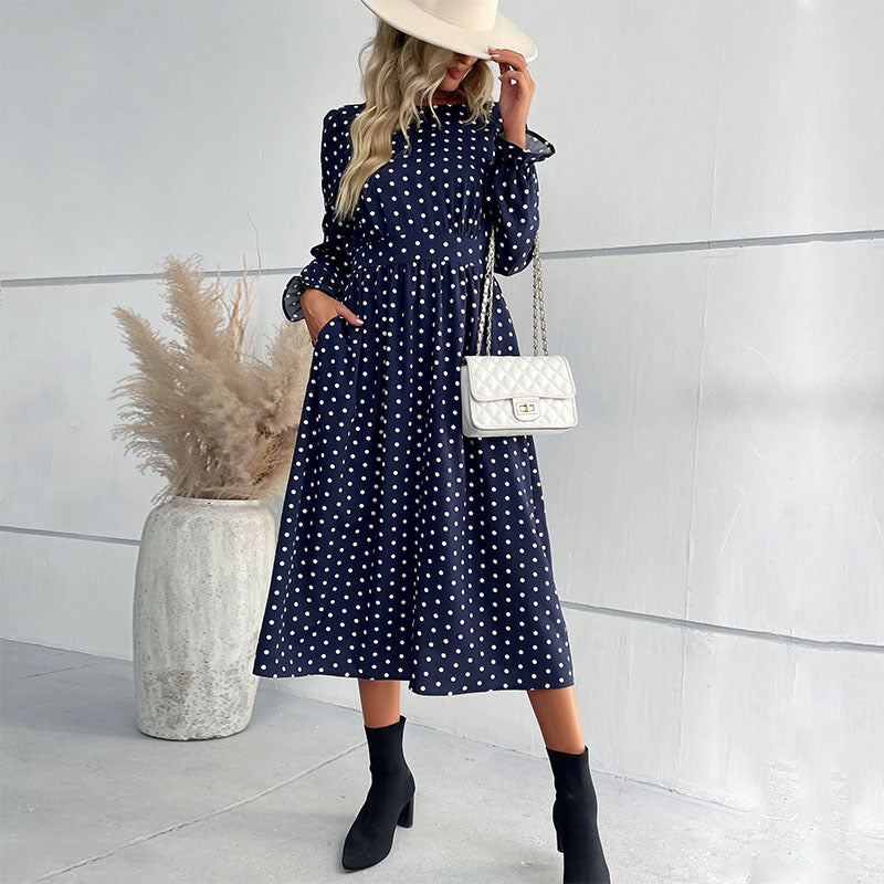 Blue Midi Polyester Dress