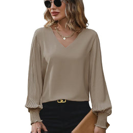 Women Solid V-Neck Top