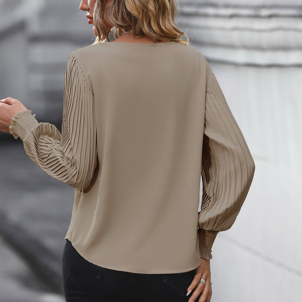 Women Solid V-Neck Top