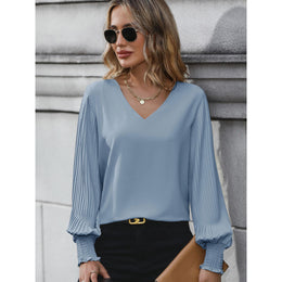 Women Solid V-Neck Top