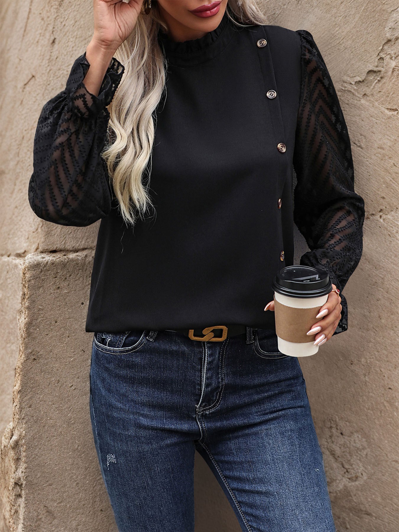 Women Solid Round Neck Top