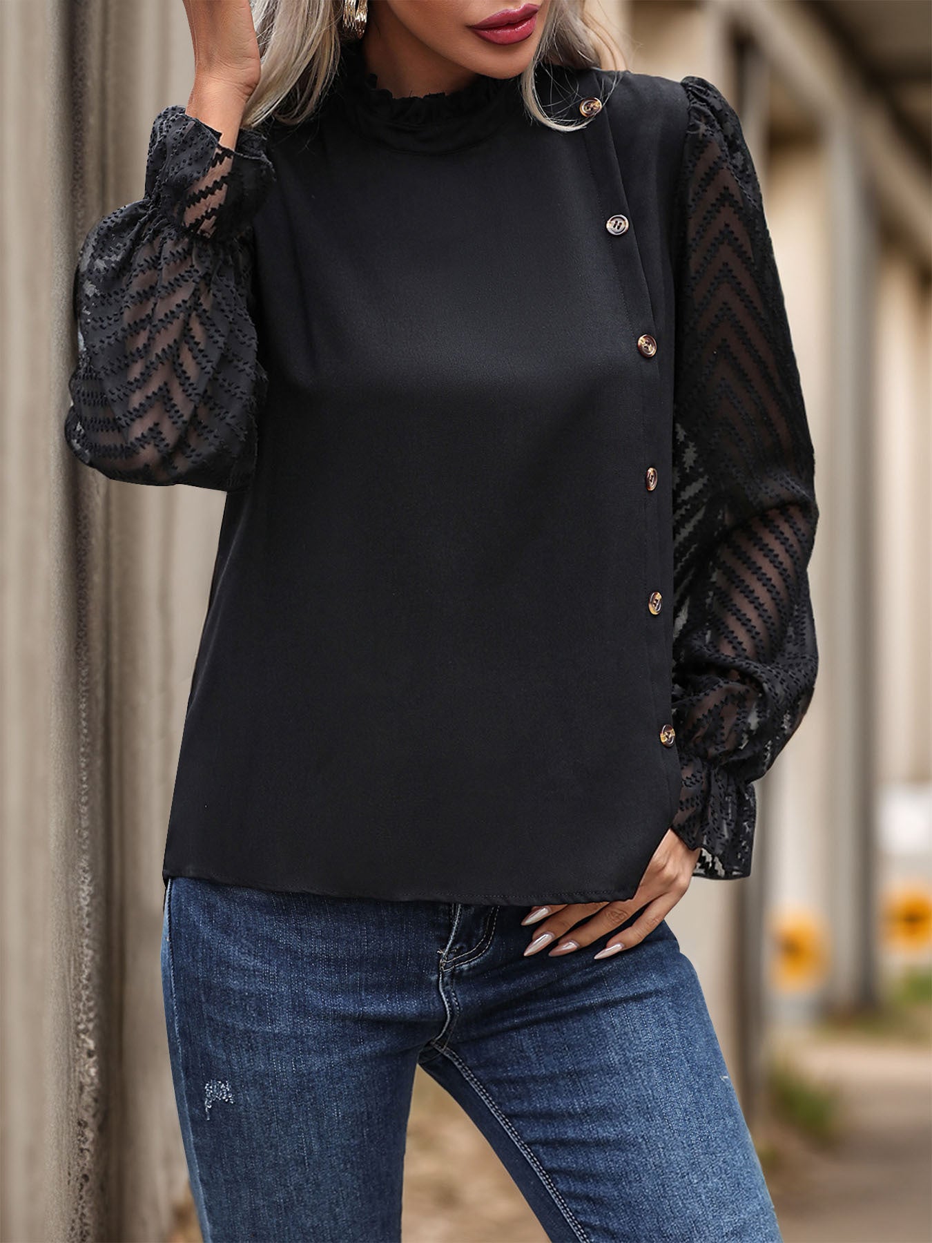 Women Solid Round Neck Top