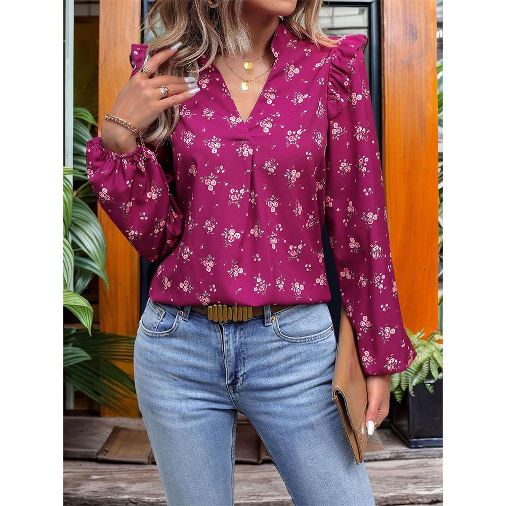 Women Floral Printed V-Neck Top