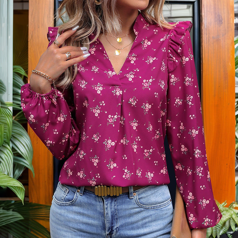 Women Floral Printed V-Neck Top