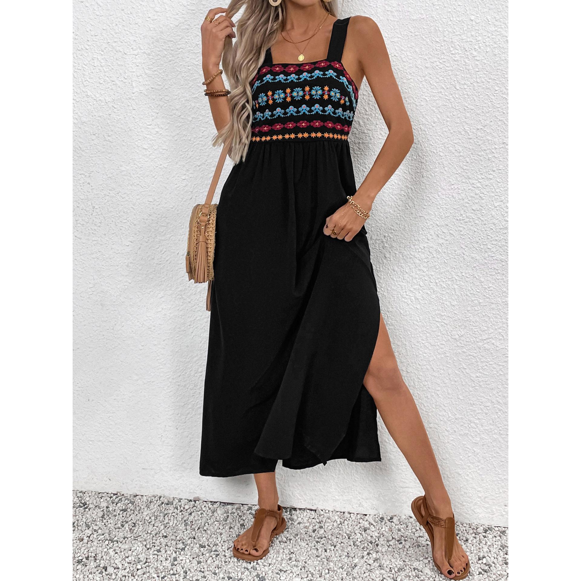 Women Ethnic Motifs Embroidered Fit and Flare Midi Dress