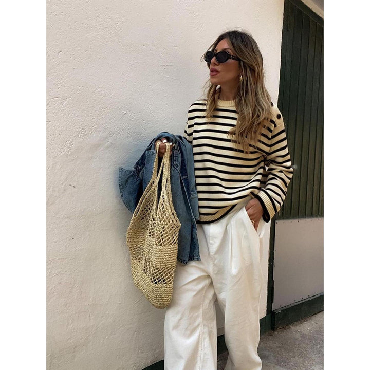 Women Striped Printed Pullover