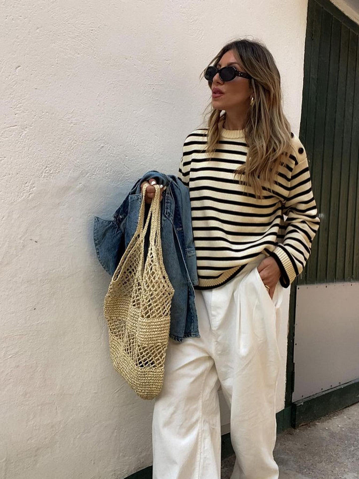 Women Striped Printed Pullover