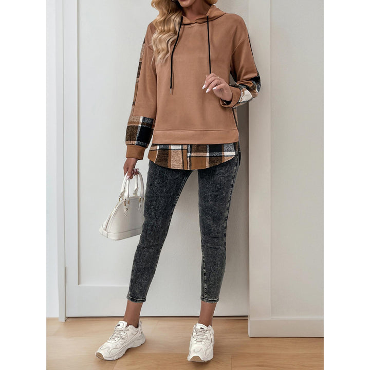 Women Colourblocked Hooded Sweatshirt