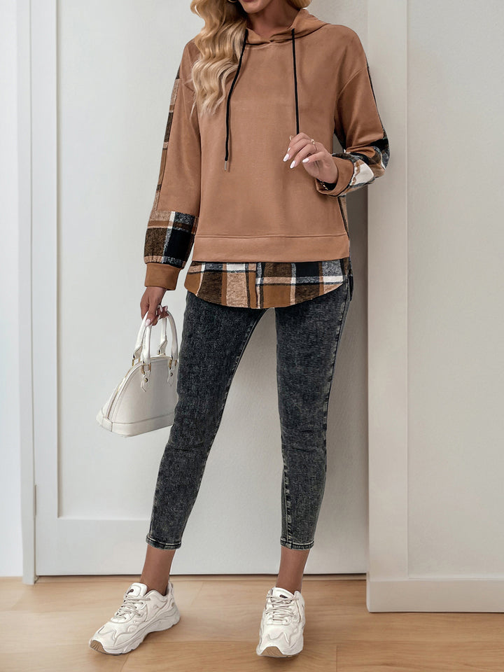 Women Colourblocked Hooded Sweatshirt