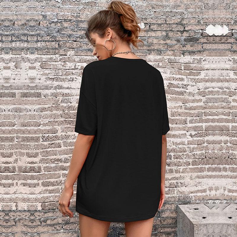 Black Drop-Shoulder Sleeves Oversized T-shirt