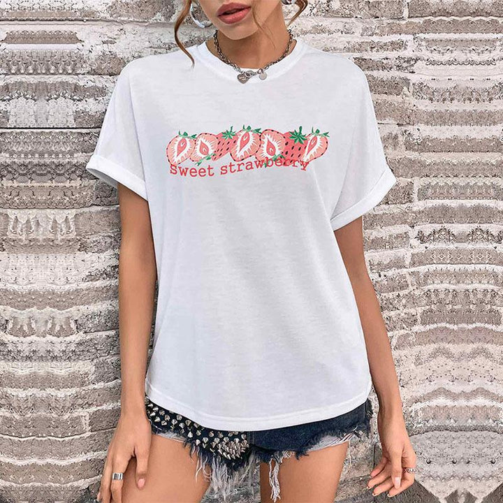 White Print Extended Sleeves Top