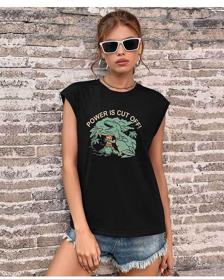 Black Print Top