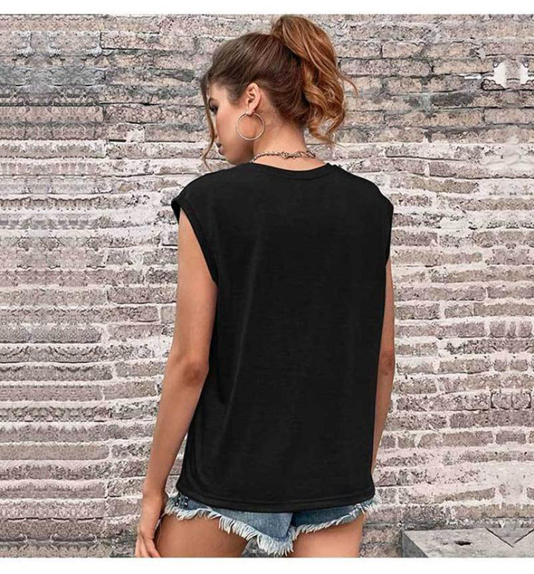 Black Print Top