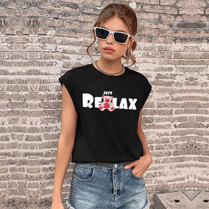 Black Print Top