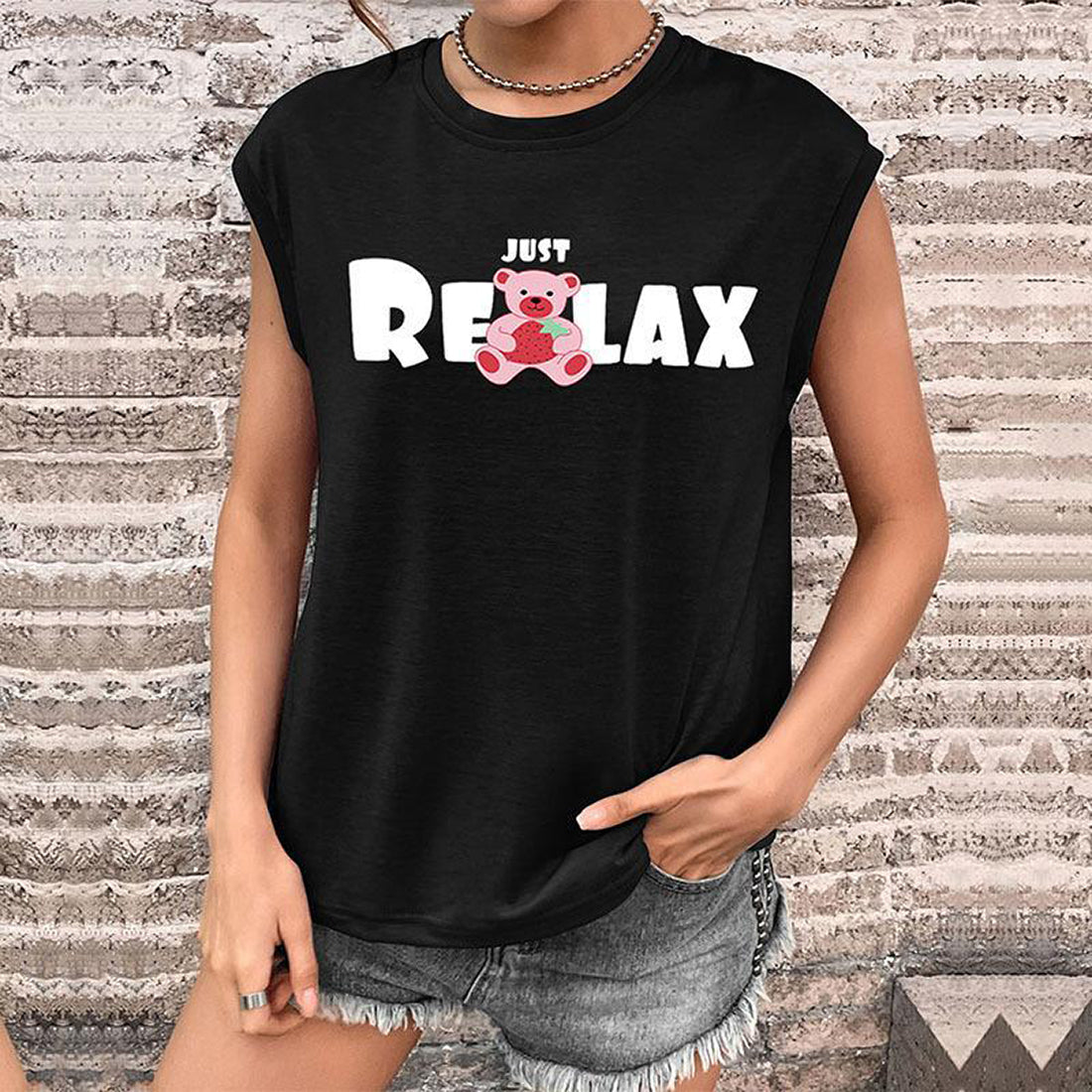 Black Print Top