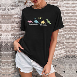 Herbivorous Dinosaur Typography Crop Top