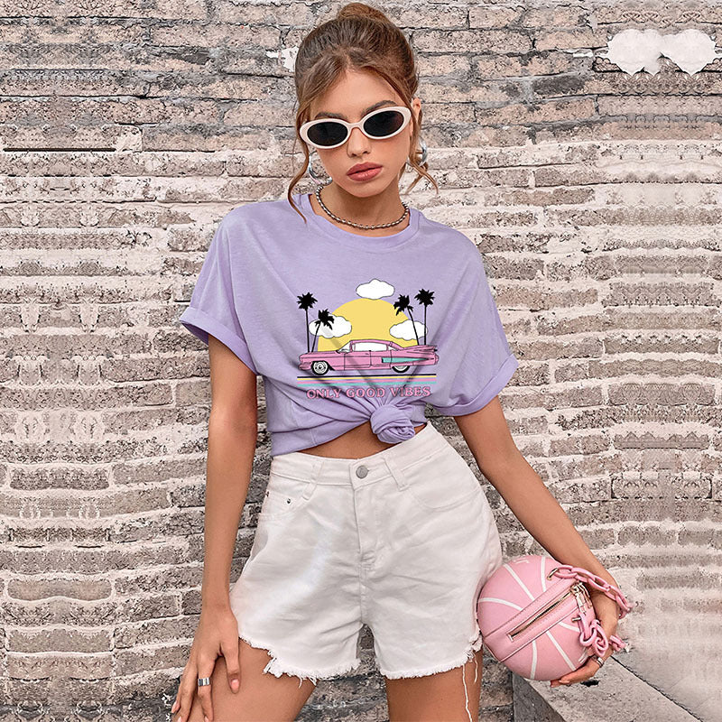 Print Kimono Sleeve Top