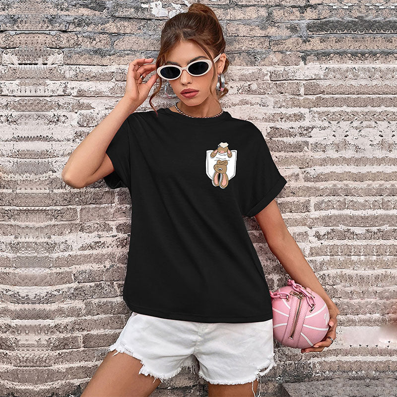Printed Extended Sleeves Cotton T-Shirt