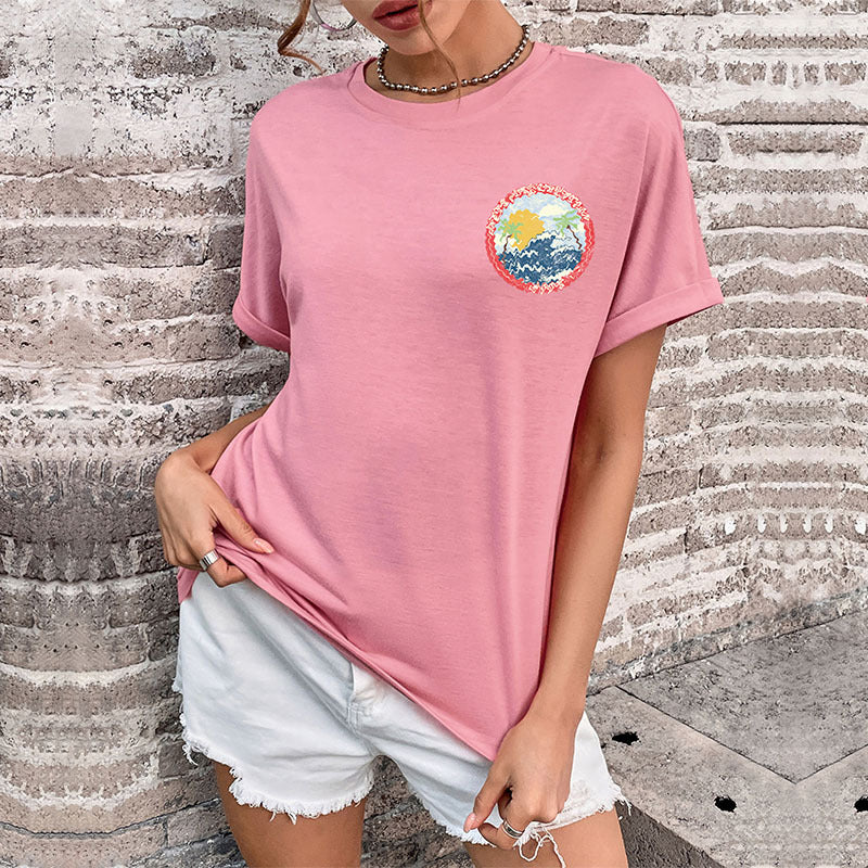 Kimono Sleeves Casual Cotton T-Shirt
