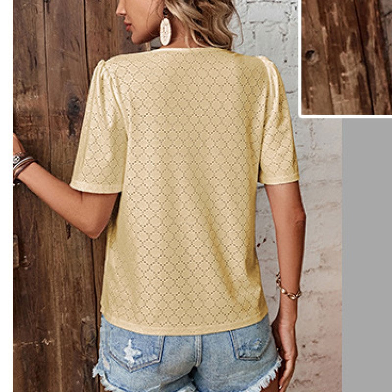 Yellow Self Design Regular Top