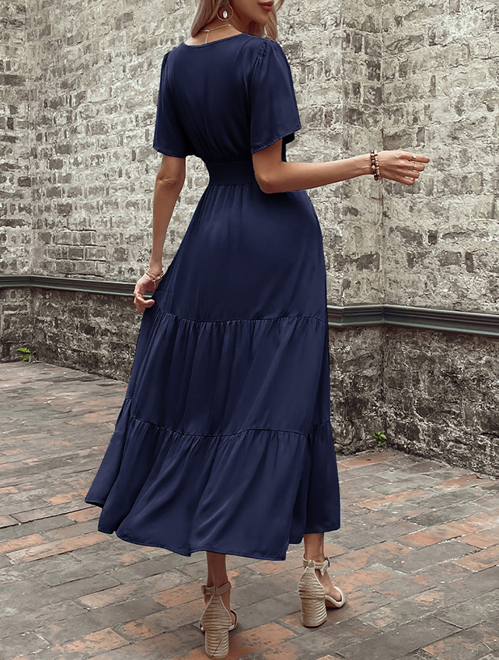 Women Layered Fit - Flare Midi Dress
