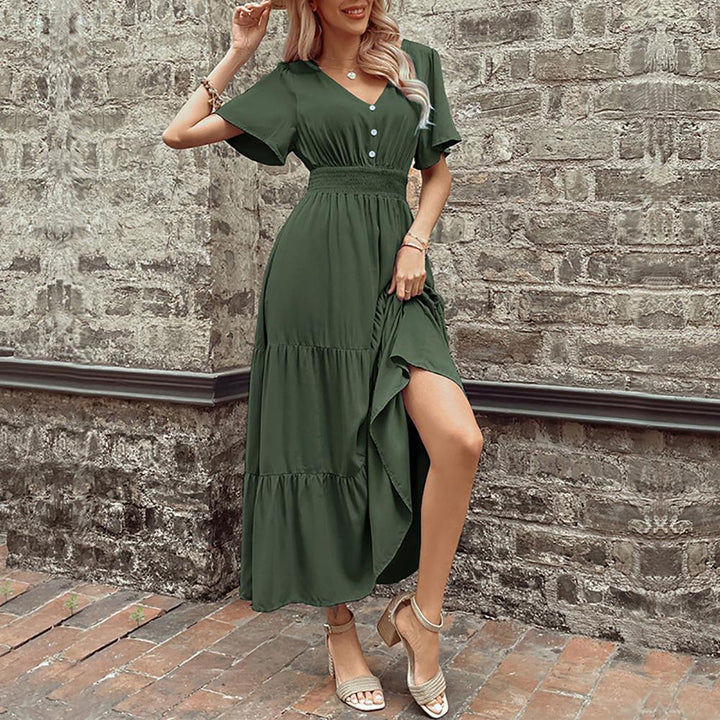 Layered A-Line Midi Dress