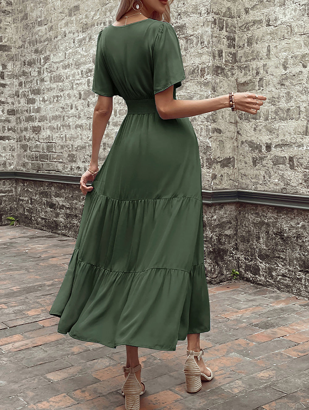 Layered A-Line Midi Dress