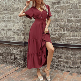 Women Layered Fit and Flare Midi Dress