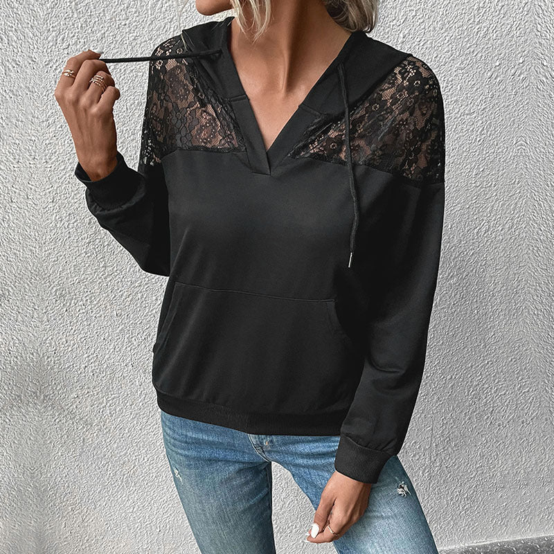 Black Hooded Knitted Top