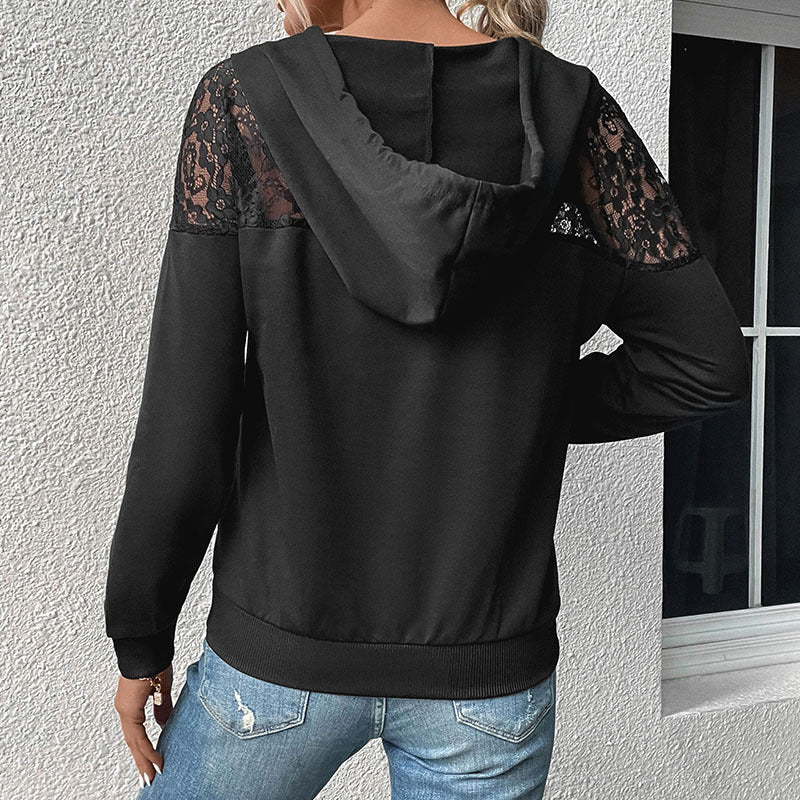 Black Hooded Knitted Top