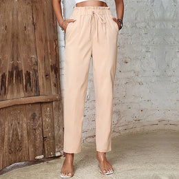 High-Rise Easy Wash Pleated Regular Trousers