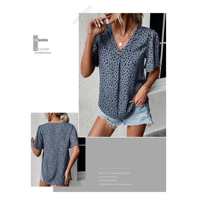 Blue Abstract Printed Regular Top