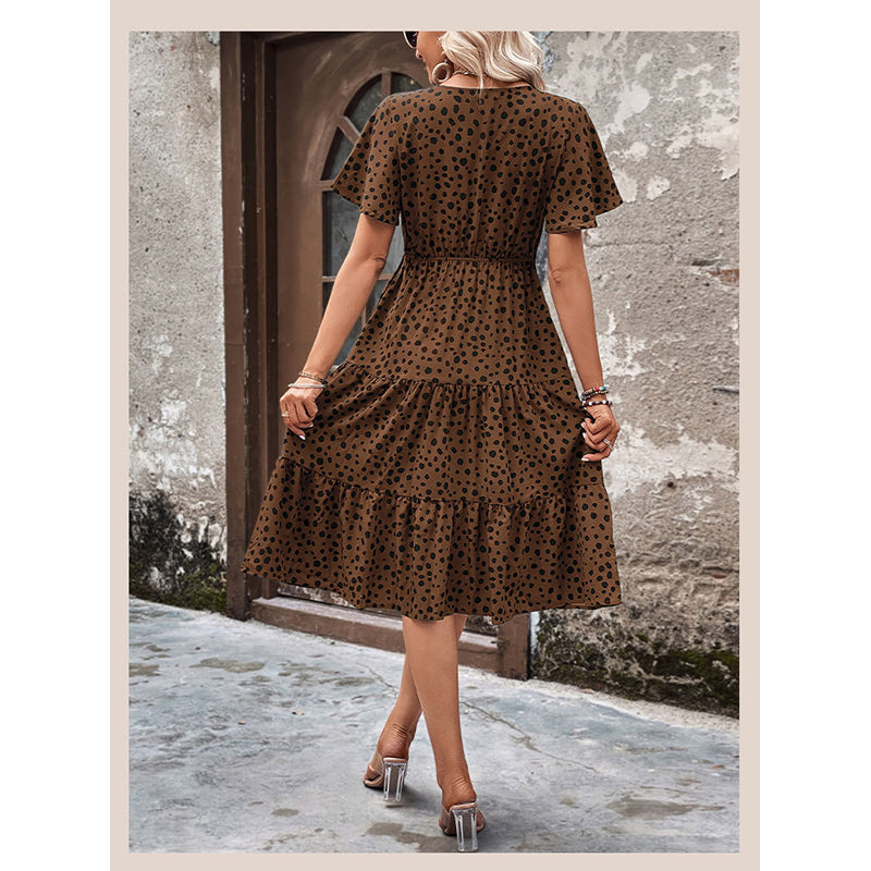 Animal Print Tiered A-Line Dress