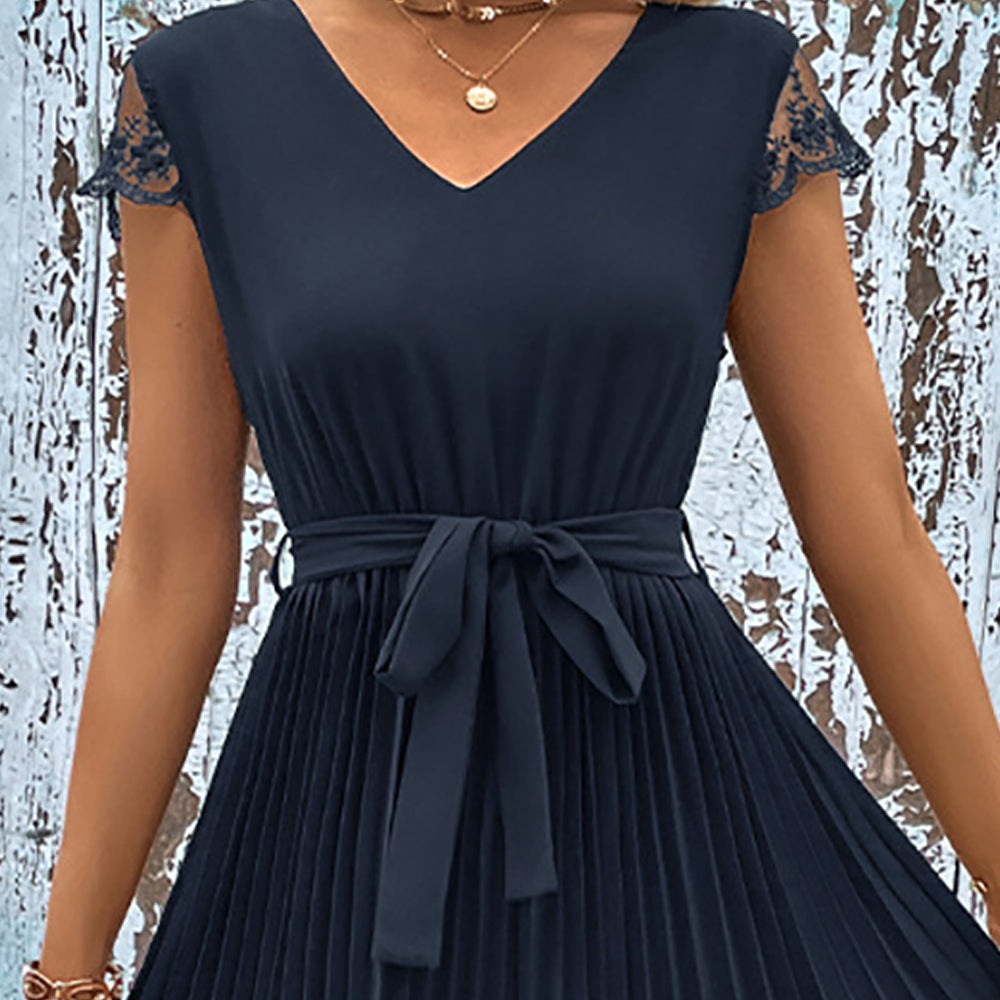 Women V-Neck Fit and Flare Dress