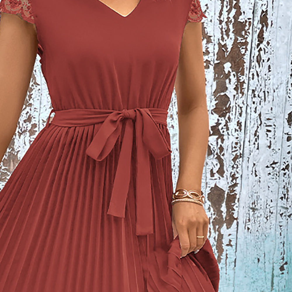 Women V-Neck A-Line Dress