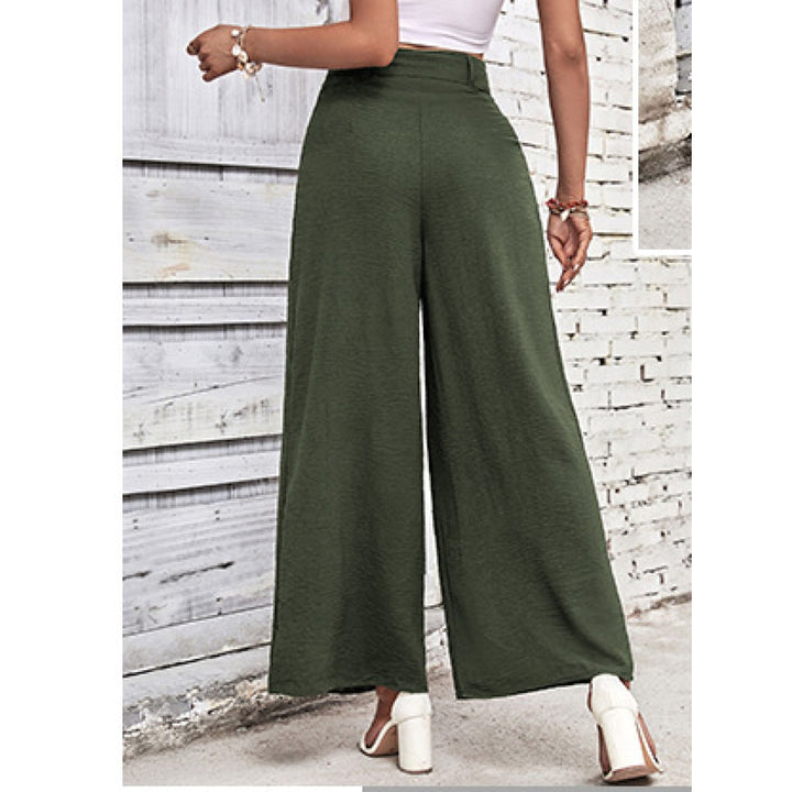 Women Green Mid-Rise Flared Fit Parallel Trousers