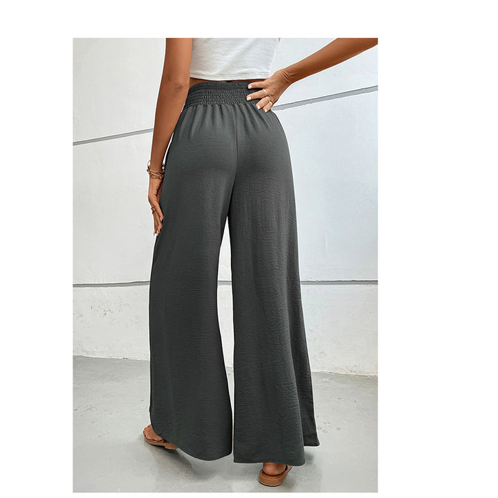 Women Grey Flared High-Rise Parallel Trousers