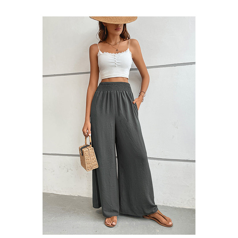 Women Grey Flared High-Rise Parallel Trousers