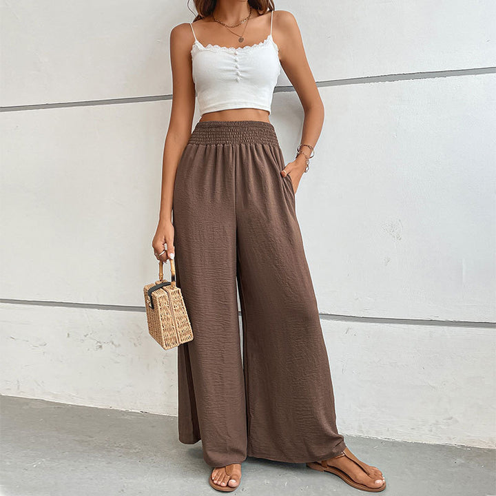 Women Brown Flared High-Rise Parallel Trousers