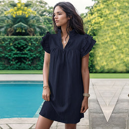 Extended Sleeves A-Line Dress