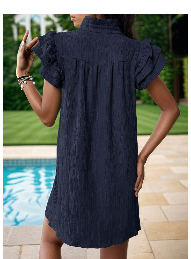 Extended Sleeves A-Line Dress