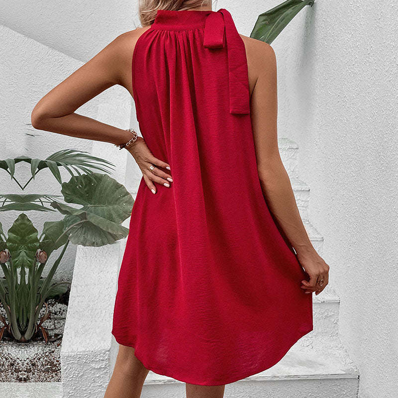 Mock Neck A-Line Dress