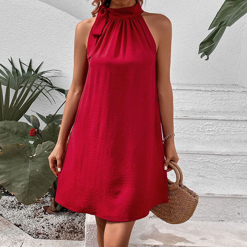 Mock Neck A-Line Dress