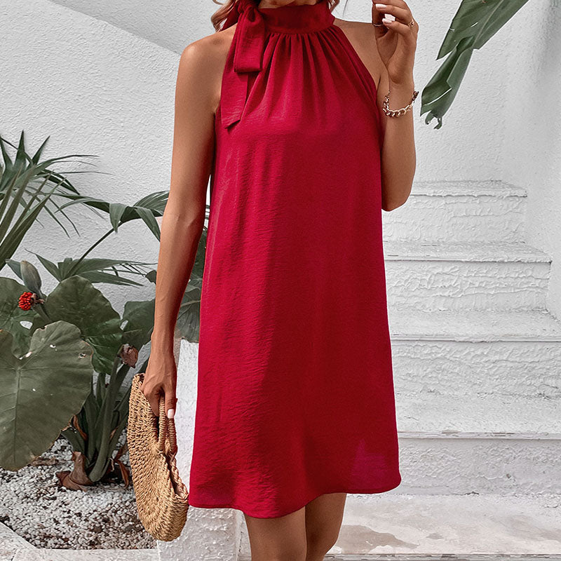 Mock Neck A-Line Dress