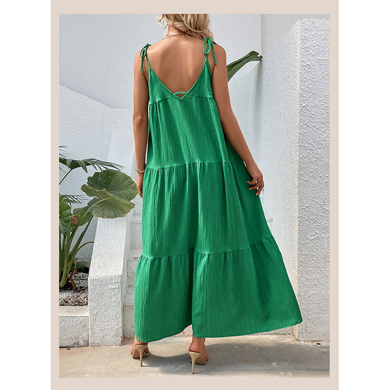 Green Sleeveless Maxi Dress
