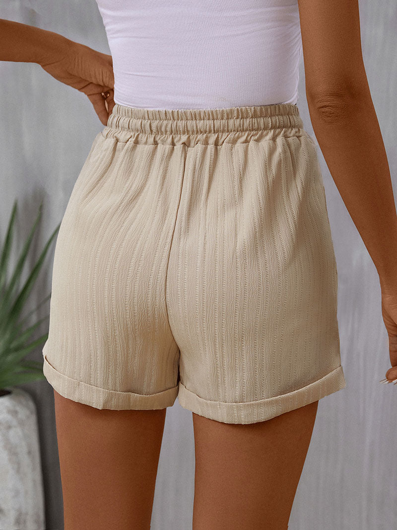 Women Beige High-Rise Shorts